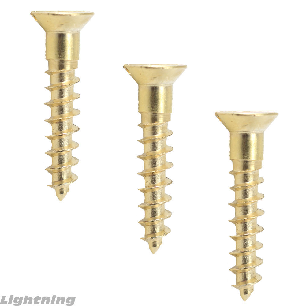 2 X 3/8 Solid Brass Slotted Wood Screws Qty 100 Fastenere 100 Pcs #2 X 3/8" Solid Brass Flat Head Wood Screws - Slotted Drive For Fine Woodworking HEAD Slotted Industrial Screws & Bolts
