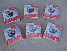 lot 6  10 in packs Imation Neon Diskettes 3.5" 1.40 MB MAC formatted 2HD sealed