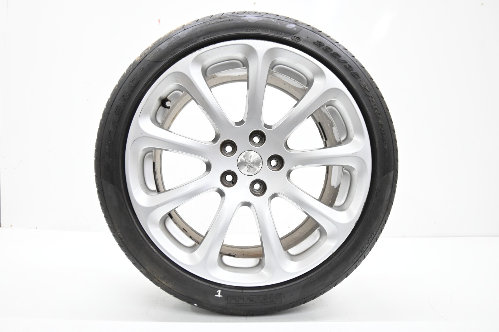 ⭐ 03-12 Maserati Quattroporte 19" Rear 9 Spoke Rim Wheel Tire Silver Oem
