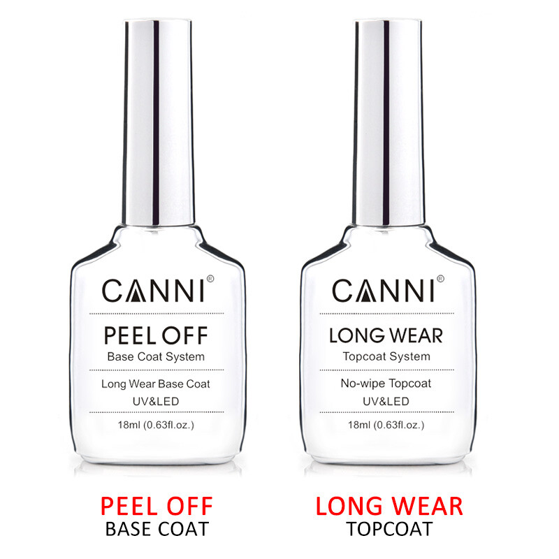 CANNI 18ml No Wipe Topcoat Base Coat Nail Gel Polish UV LED Soak Off