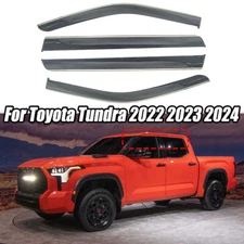 For Toyota Tundra CrewMax 22-26 Window Visor Vent Deflector Rain Guard Tape On