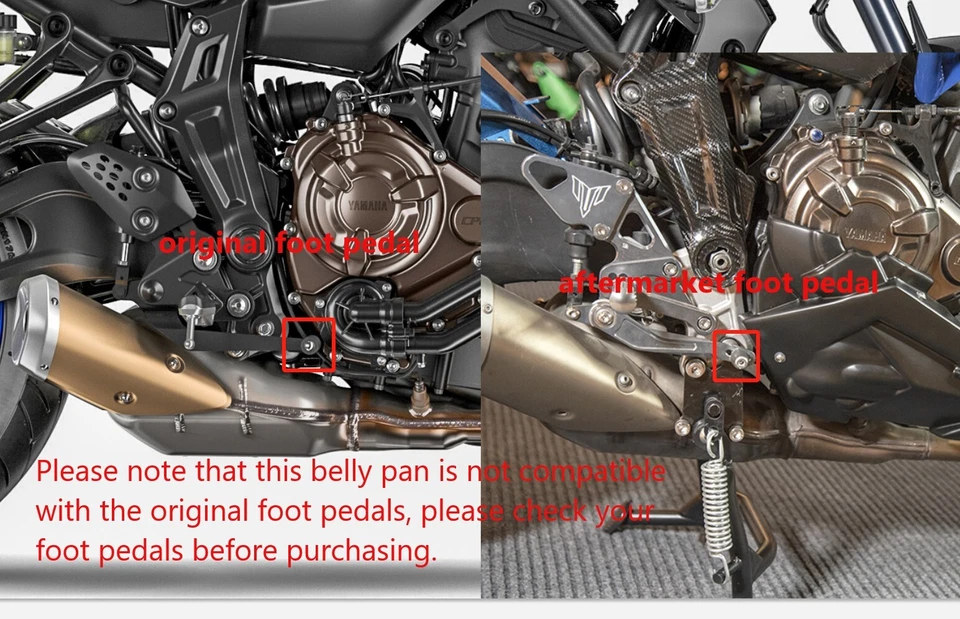 Protector de motor Belly Pan alerón placas de deslizamiento paneles cubierta para Yamaha MT FZ 07 2020 Foto 3 de 4