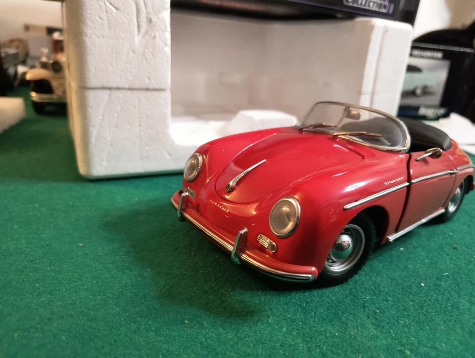 KYOSHO 7007 PORSCHE 356A 1600 SPEEDSTER RED 1:18 In Box Originale - Immagine 2 di 4