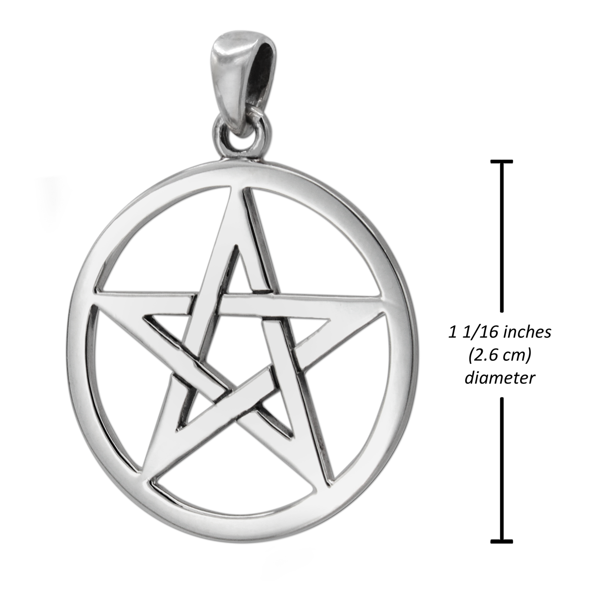 925 Sterling zilveren Pentagram Pentacle Hanger Ketting Wiccan Sieraden