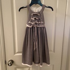 Isobella  Chloe Dress Pink Gray Ruffle Top Front Girls Size 6X