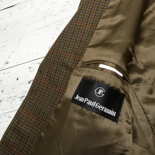 Jean-Paul Germain Wool Sport Coat 42R Brown Blazer Houndstooth Tweed - Picture 4 of 8