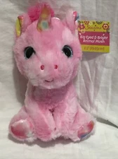 2024 Hug Fun Pink Unicorn With Blue Eyes And Pink MohawkPlushStuffed Animal NICE