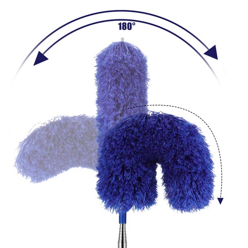 Ceiling Fan Microfiber & Cobweb Duster Cleaning Brush Cleaner w/ Extension Pole - Picture 5 of 8