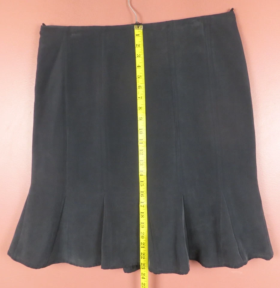 JONES NEW YORK Mujeres 100% Seda Panelada Godet Falda Acampanada Forrada Gris Carbón 14 Foto 4 de 4