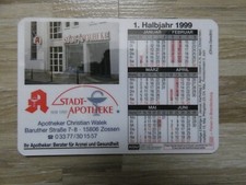 Taschenkalender Stadt-Apotheke Christian Walek Zossen 1999 - 6 Monate je Seite