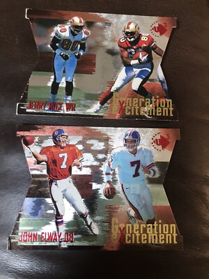 Lot (2) 1997 UD3 Generation Excitement Die-Cut JERRY RICE GE1 ELWAY GE4