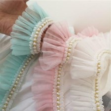 3yard Ruffle Pearl Lace Trim Tulle Ruffled Trim Wedding Dress Tutu Dress Sleeve