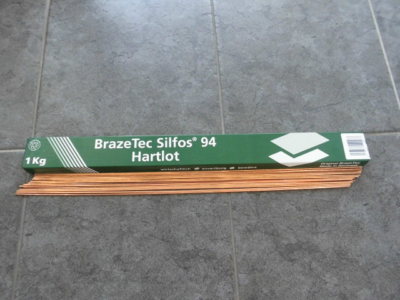 Braze Tec Silfos 94 Hartlot Lötstäbe 1kg zum löten f. Kupferrohr MadeinGermany.