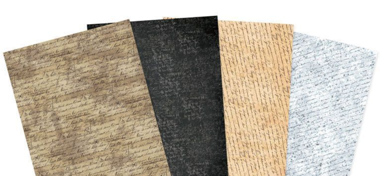 Handwritten Scripts - Essential Paper Packs - A4 - 4 Sheets - Hunkydory