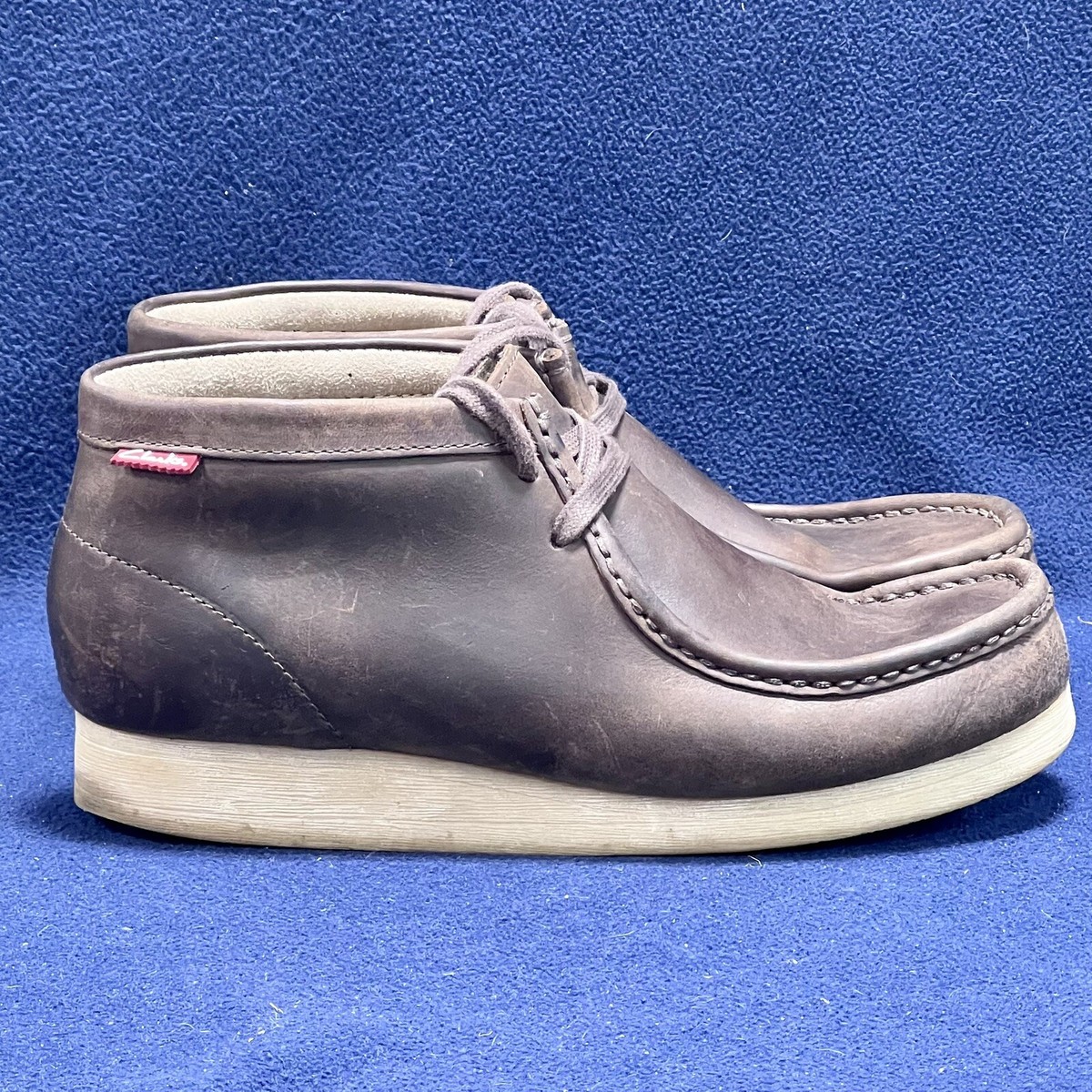 Clarks Originals Brown Waxed Leather Wallabee Boots Mens US  display picture 3