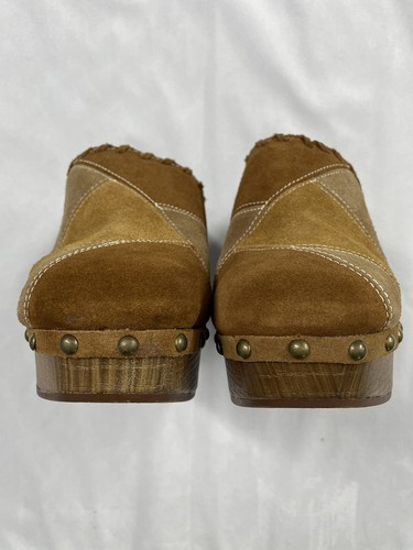 Vintage Mia Deadstock Patchwork Suede Studded Heeled Clog Mules Women’s 6.5 Y2K - 第 4/11 張圖片