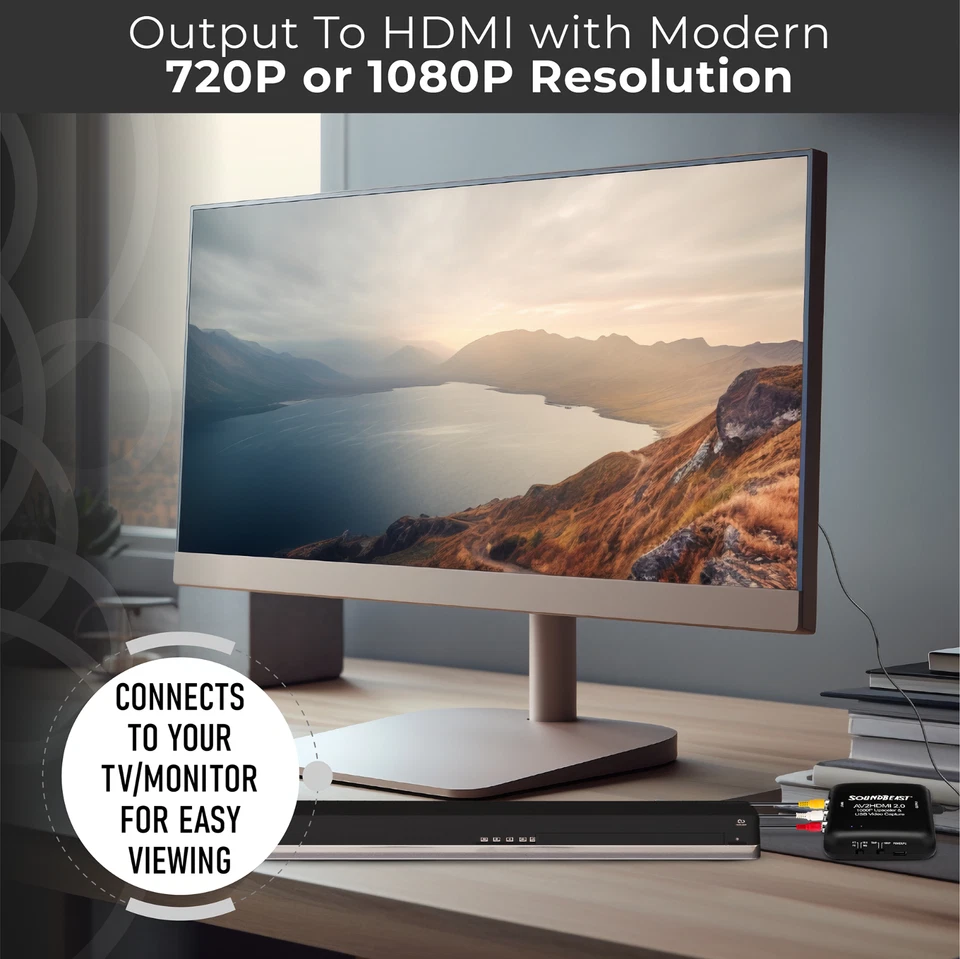 SoundBeast AV to HDMI Converter Recorder Adapter Cable USB Video Capture Device - Image 3 of 4