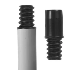 2pcs Black Plastic Broom Handle Adapter Extension Pole Accessories Threaded B...
