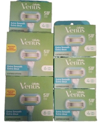 Lot Of 6 Gillette Venus Extra Smooth Two 6 Counts & 4 Four Counts Total Of 28