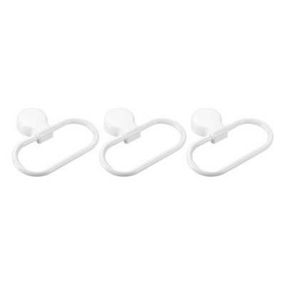 3 Pack Wall Mounted Oval Towel Ring Self-Adhesive for Bathroom White