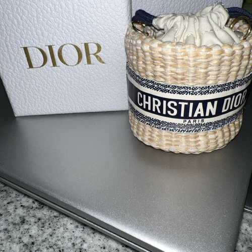 Christian Dior Pochette Paille Rotin Beige Mini Bandoulière Épaule Nouveauté 100% Neuf