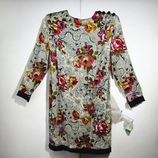 Vintage Donna Morgan for Non Stop Dress Woman 8 Floral Paisley Long Sleeve NWT