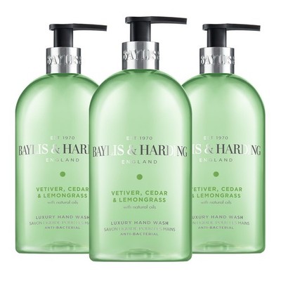 Baylis & Harding Signature 500 ml (3er Pack), Vetiver, Zeder & Zitronengras 