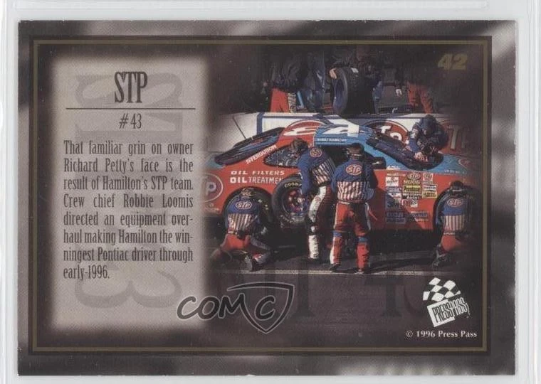 1996 Press Pass VIP Richard Petty Bobby Hamilton #43 STP #42 HOF - Image 2 of 2