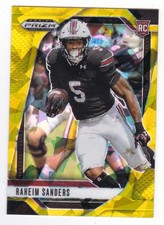 2025 Prizm Draft Picks Football Gold Ice Raheim Sanders RC #113