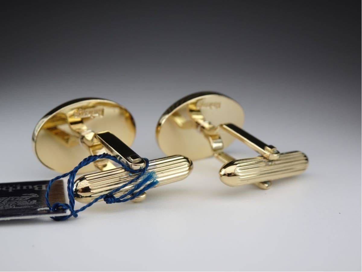 Burberry nova check pattern gold beige cufflinks … - image 9