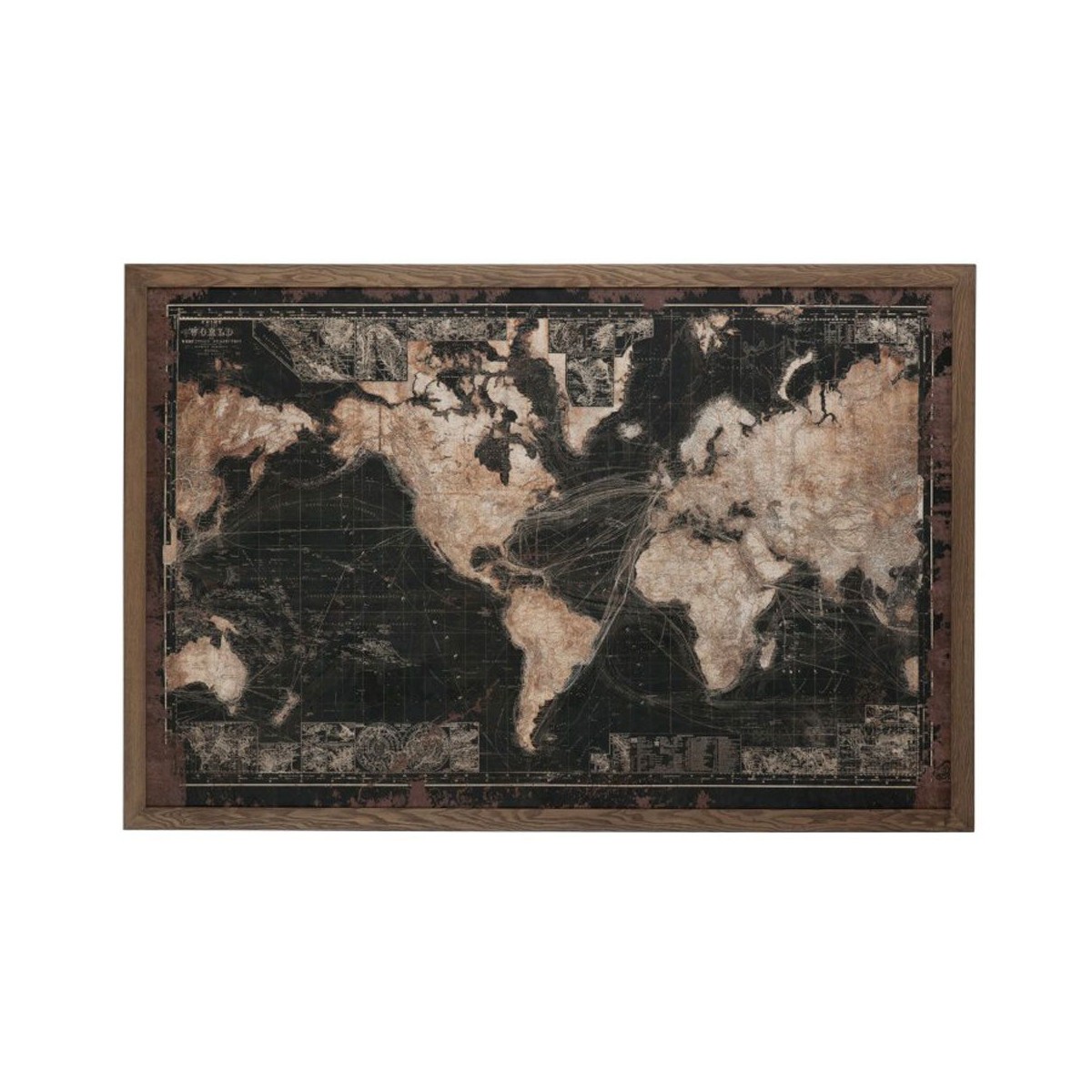 Tableau Déco à LED Mappemonde Idée Cadeau Exceptionnelle | Cadre Noir Géant 175cm