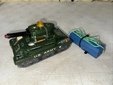 Vintage 1950s Modern Toys Tin Litho U.S. Army Tank MT Made In Japan