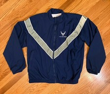 U.S. Air Force Men s Jacket PTU Medium Blue Full Zip Reflective Windbreaker USAF