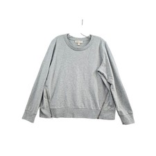 Michael Kors Sweatshirt Womens XL Grey Solid Side Zip Logo Hardware Pullover Top