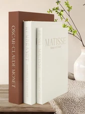 3 Pack Decorative Book Set, Faux Linen Storage Boxes - Aesthetic Fake Books f...