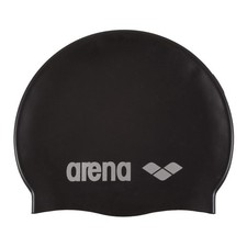 Arena Classic Unisex Soft Silicone Swim Cap for Women One Size, Black/Silver