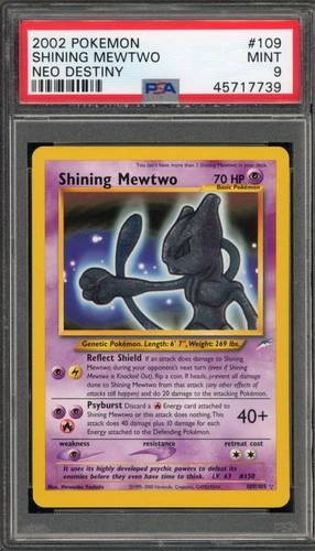 Pokemon Shining Mewtwo Neo Destiny Unlimited Holo Secret Rare #109 PSA 9 Mint