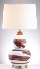 Lighting Collection Aileen Abstract Brown/ Gold Brushstroke 33-Inch Bedroom Liv