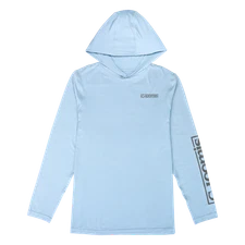 G. Loomis Long Sleeve Hooded Performance Tee Color - Blue Size - SM (GTEESUNL...