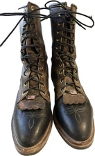 Chippewa Packer Logger Boot 9.5D Mens Two Tone Brown & Black USA (rm)