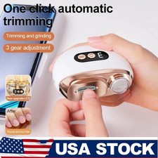 Electric Nail Clipper Automatic Rechargeable Safe Trimmer LED for Kids Seniors