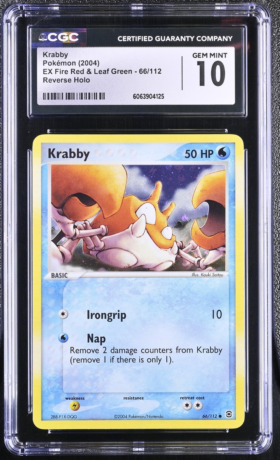 CGC 10 Krabby EX Fire Red & Leaf Green 66/112 Reverse Holo Pokemon Card