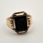 Art Deco 14k Roman Soldier Carved Black Onyx Intaglio Centurion Signet Ring 7.25 — photo 5