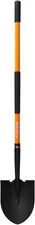 Heavy Duty Digging Shovel 57 Inch Fiberglass Handle with Serrated Orange 