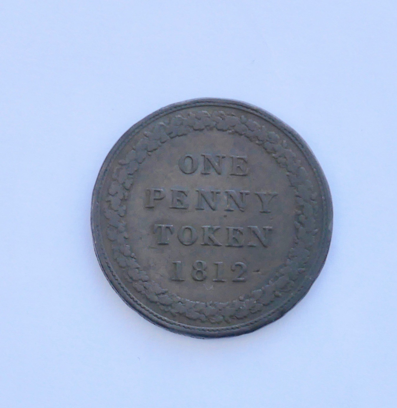 1812 ONE PENNY TOKEN FOR BIRKINSHAW OF DONCASTER (PAWNBROKER, YORKSHIRE)