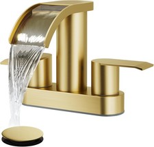 4 Inch Centerset Waterfall Bathroom Sink Faucet Deck Mount 2 Handle Basin