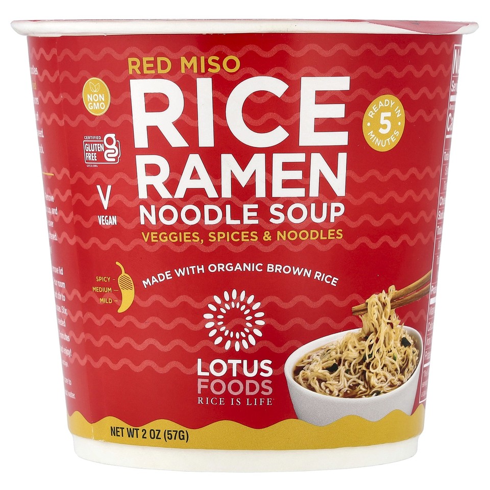 Rice Ramen Noodle Soup, Red Miso, 2 oz (57 g)