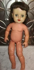Vintage Rubber Doll w/ One Piece Body Sleep Eyes Rooted Hair - 20"