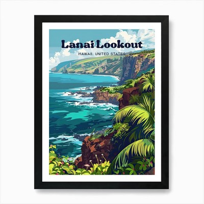 Lanai Lookout Oahu Hawaii Reise Il gerahmtes Wandbild Poster Leinwanddruck Bild
