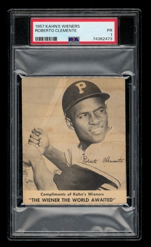 1957 Kahn's Wieners Set-Break Roberto Clemente PSA 1 PR